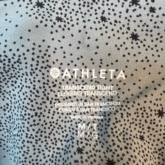 Gray Athleta Transcend leggings with black stars - size medium tall - Picture 2 of 2